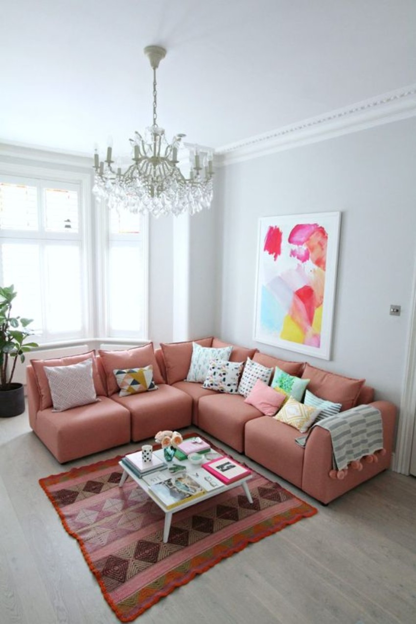 Coral Fabrics Decorating Your Living Room
