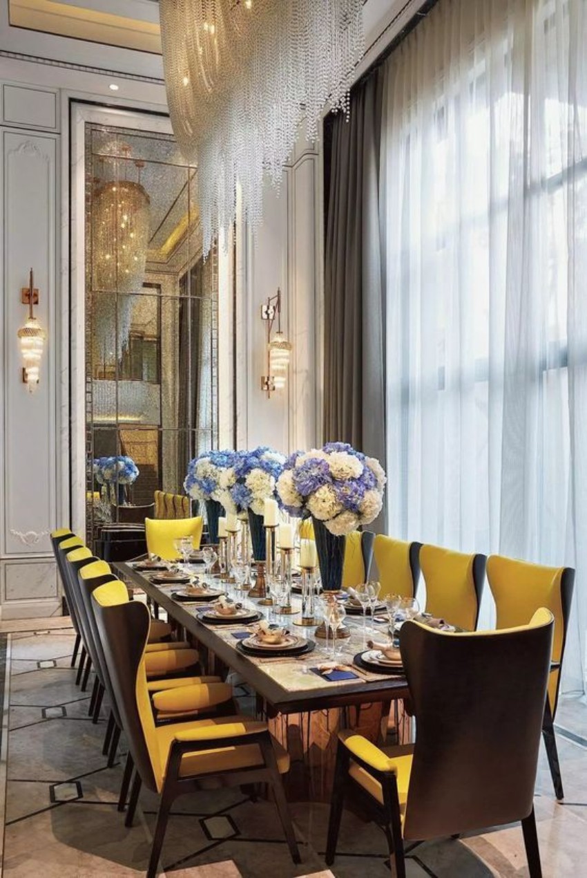 Dining Room Chairs Upholstered with Luxury Fabrics